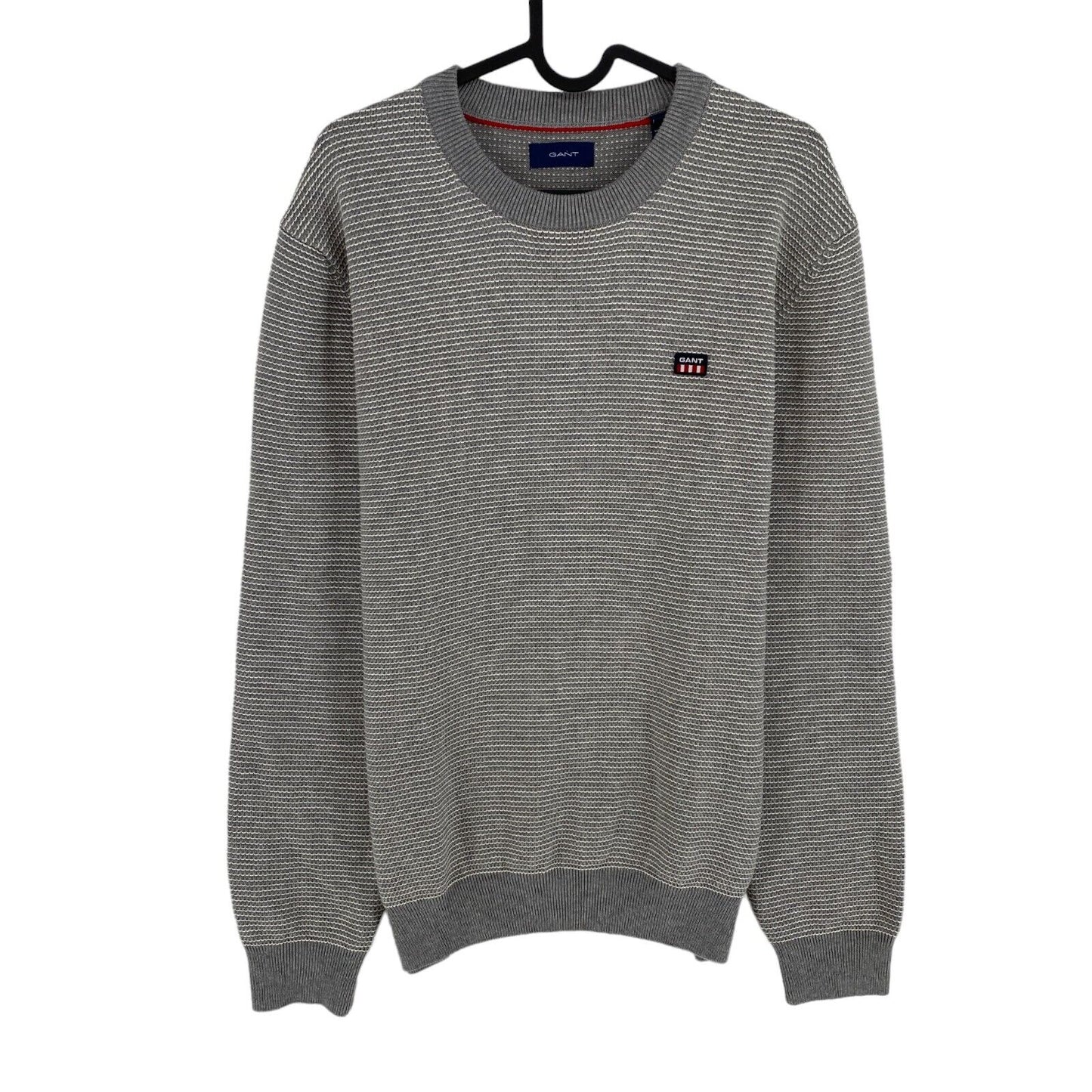 GANT Grey Light Texture Crew Neck Sweater Pullover Size M