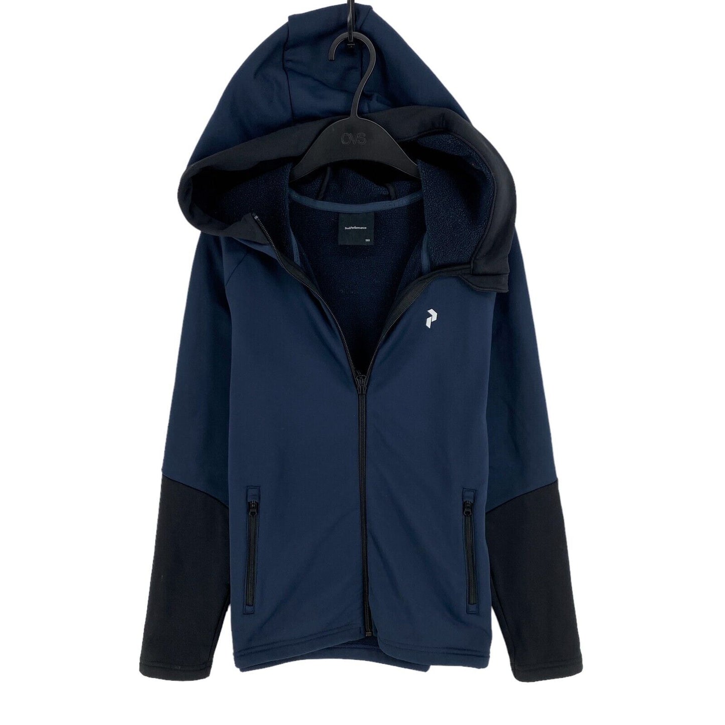 Peak Performance Junior Navy Blue Rider Zip Hood Jacket Size 150 cm