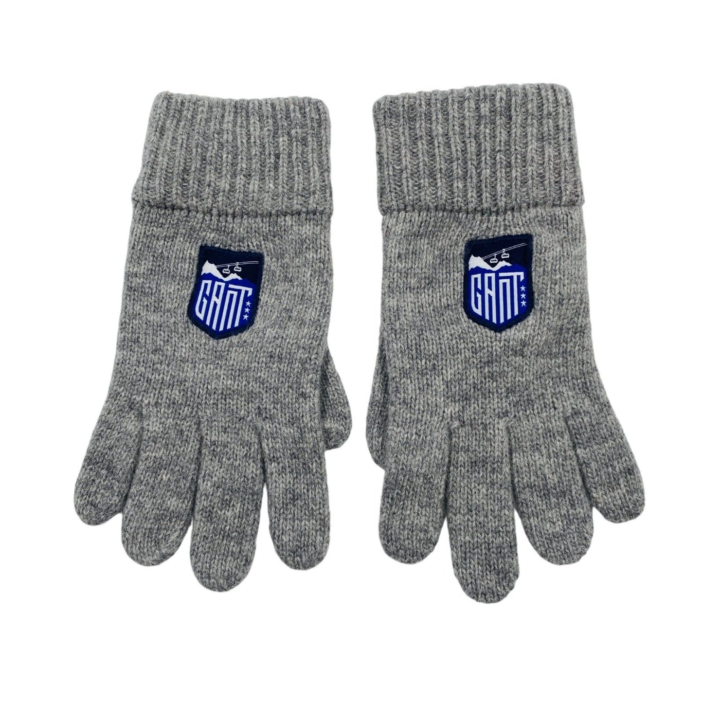 GANT Unisex Kids Grey Wool Blend Warm Gloves Size L - XL