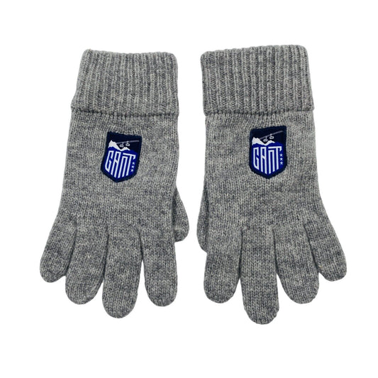 GANT Unisex Kids Grey Wool Blend Warm Gloves Size L - XL