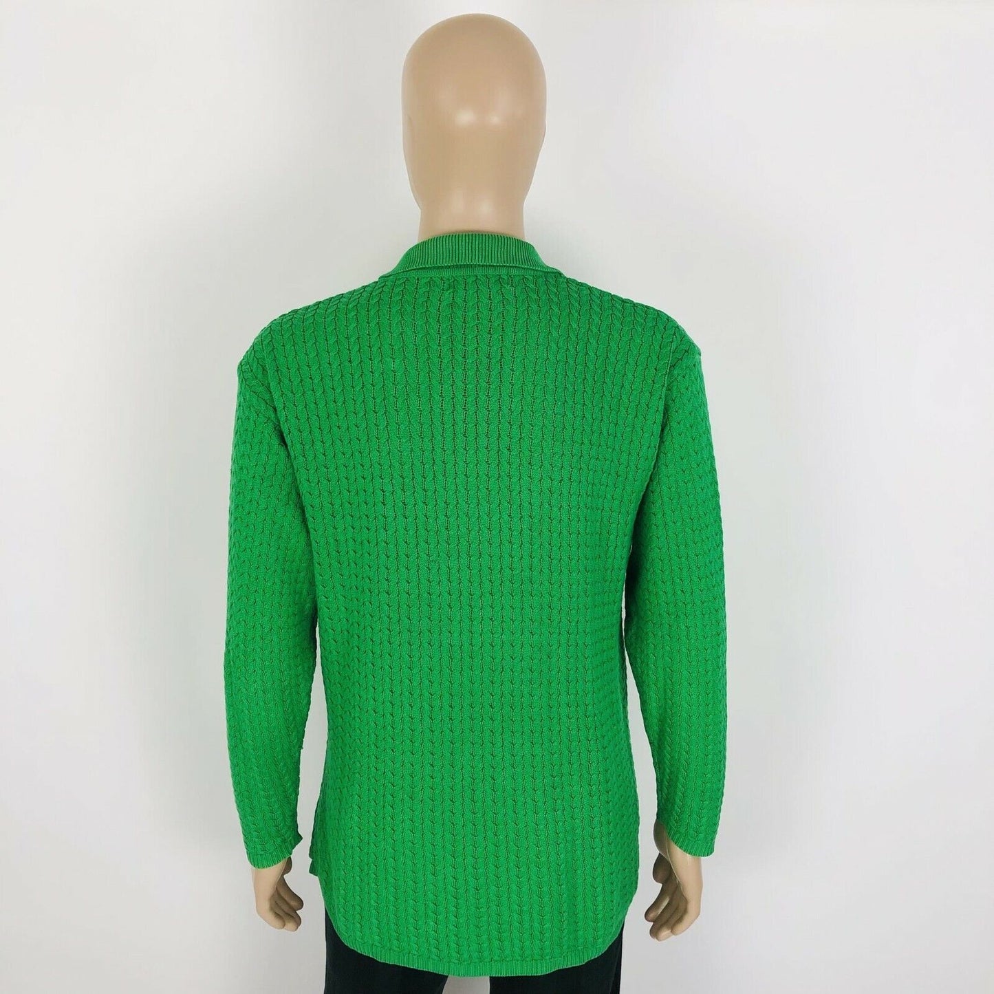 Gabriella Bonelli Designer Zip Neck Green Cotton Jumper Sweater Size M