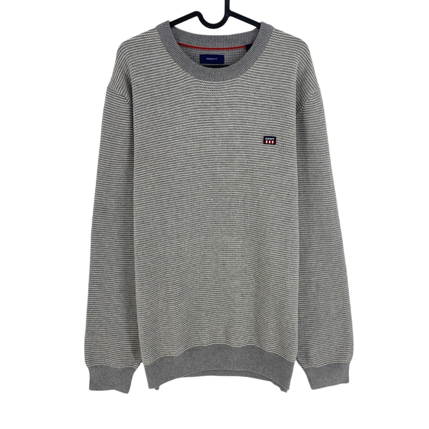 GANT Gris Light Texture Crew Neck Sweater Taille M