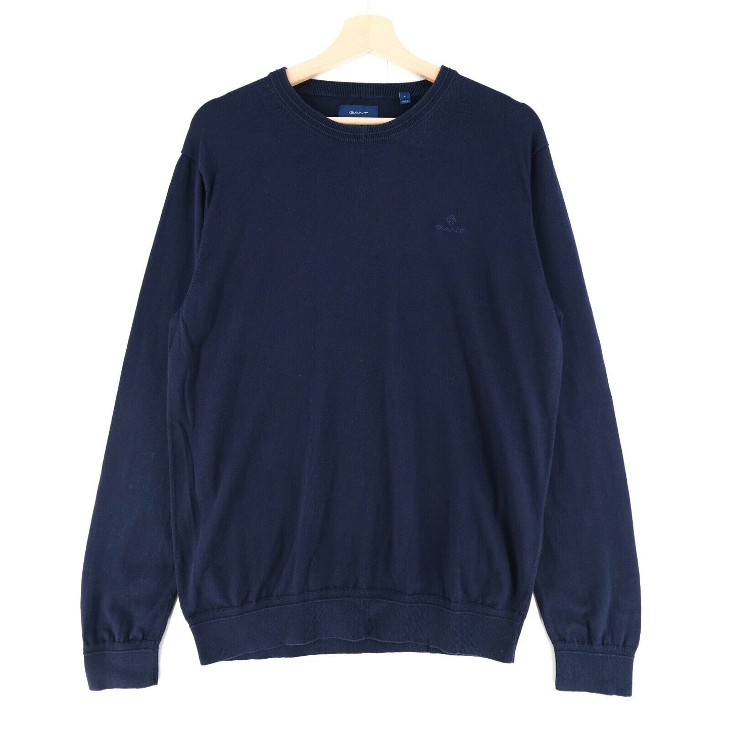 GANT Blue Crew Neck Pima Cotton Jumper Sweater Pullover Size L