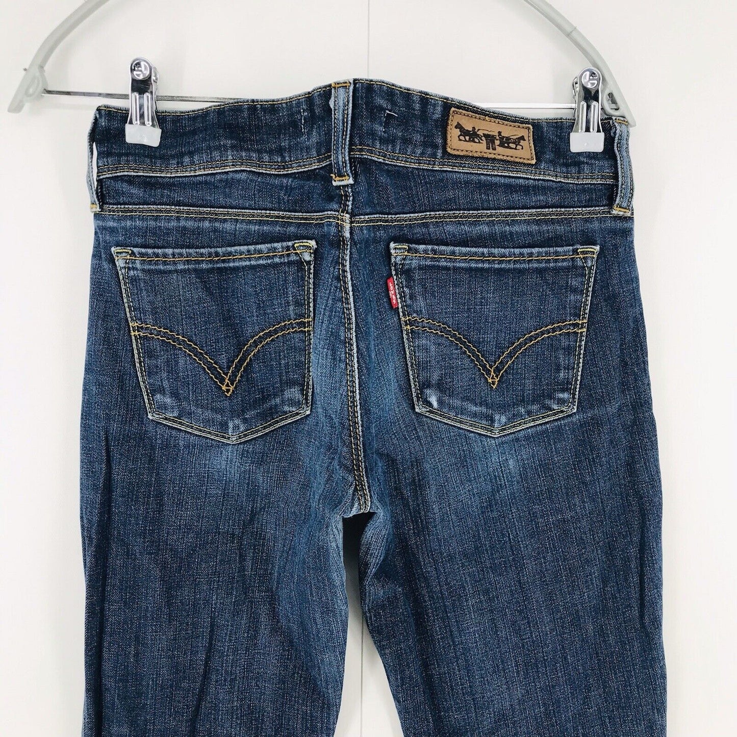 Vintage Levi's 571 Women Dark Blue Stretch Slim Fit Jeans Size W28 L34