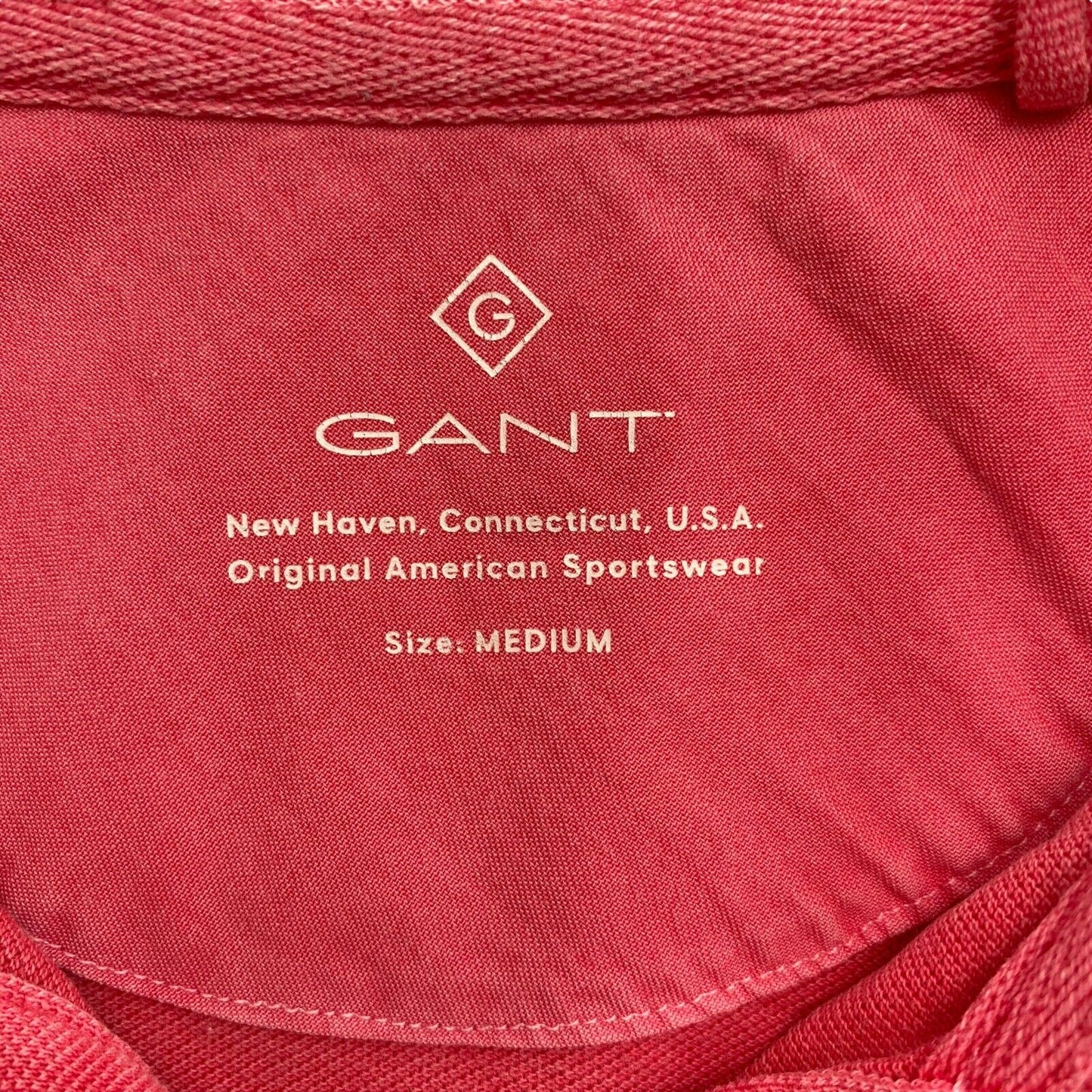 GANT Pink Sun Bleached Pique Polo Shirt Size M