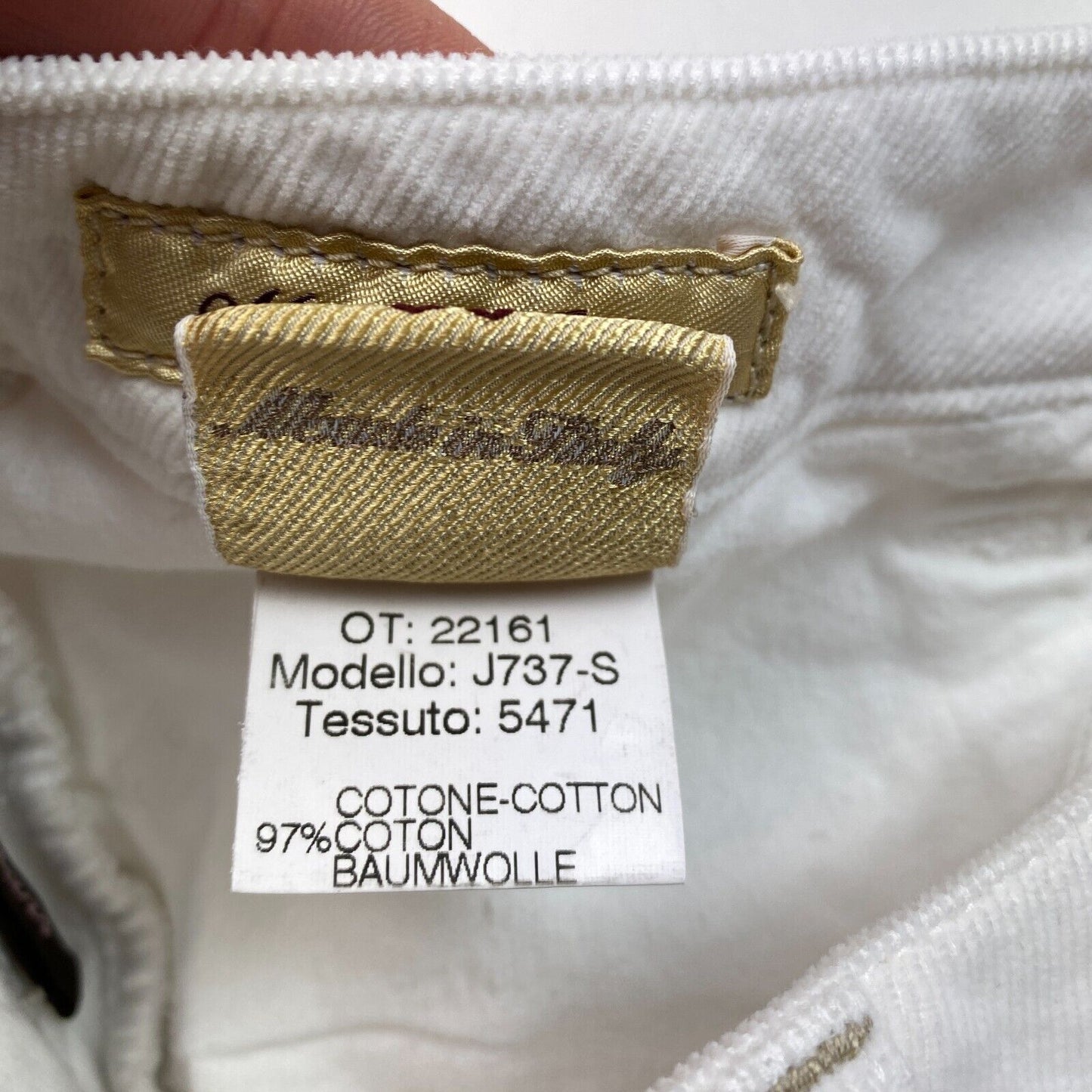 JACOB COHEN Women 737 White Slim Chino Pants Trousers Size W30 L32