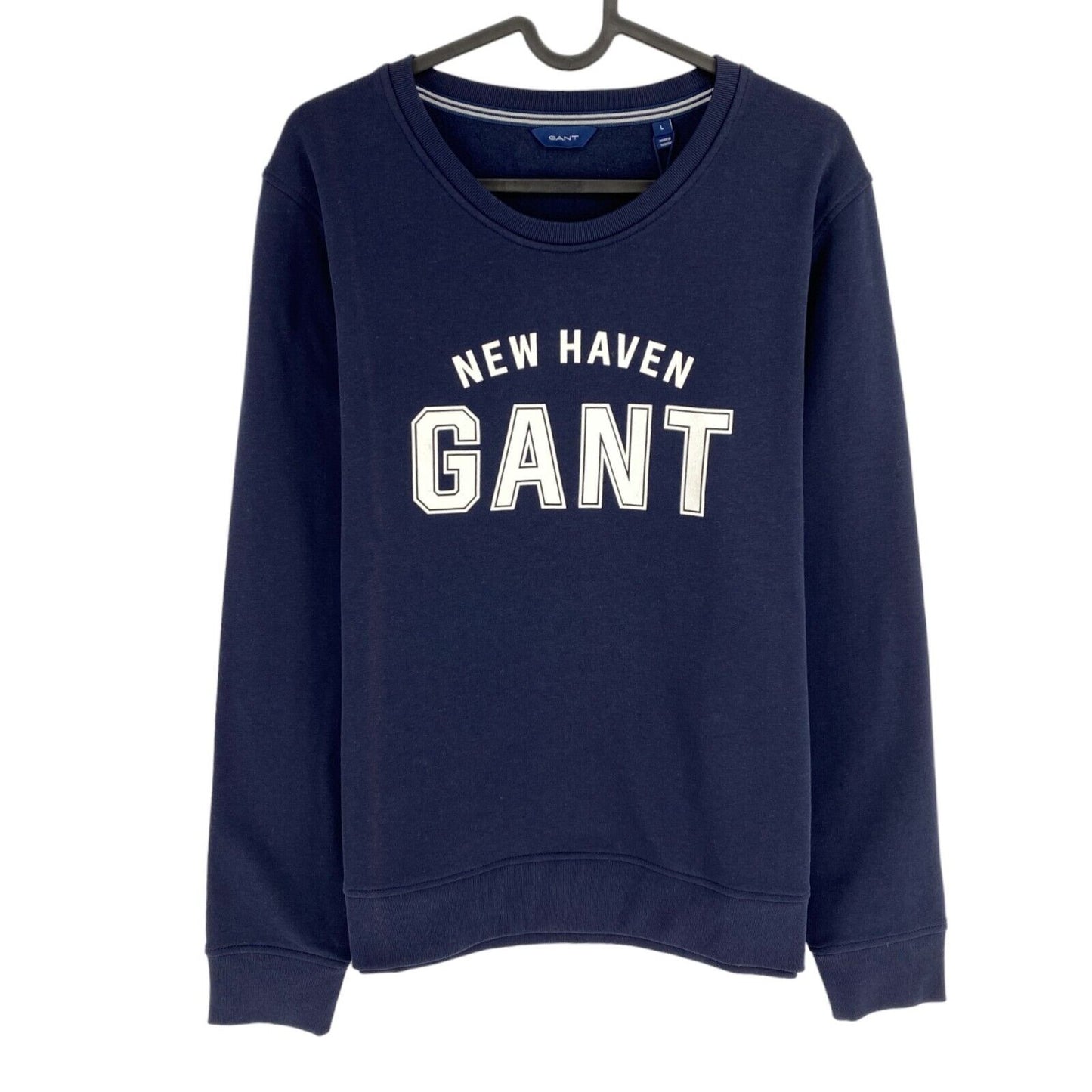 GANT Navy Blue Logo Crew Neck Pullover Sweater Jumper Size L