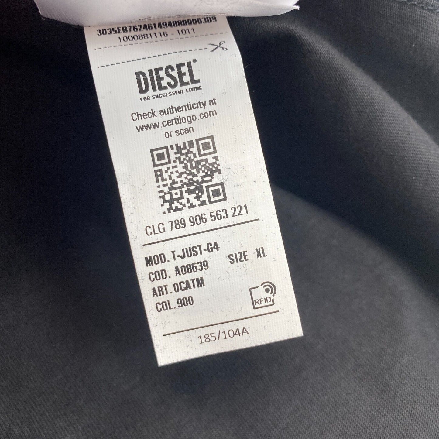 DIESEL Black With Spray Can Print Crew Neck T Shirt Size XL