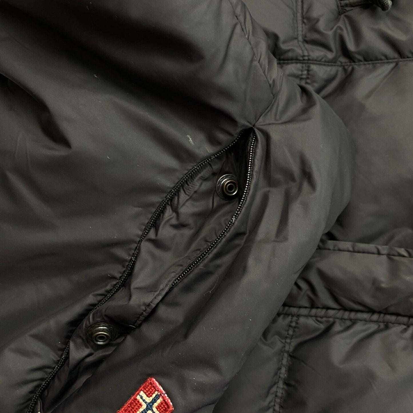 Napapijri Black Down Puffer Coat Jacket Size M