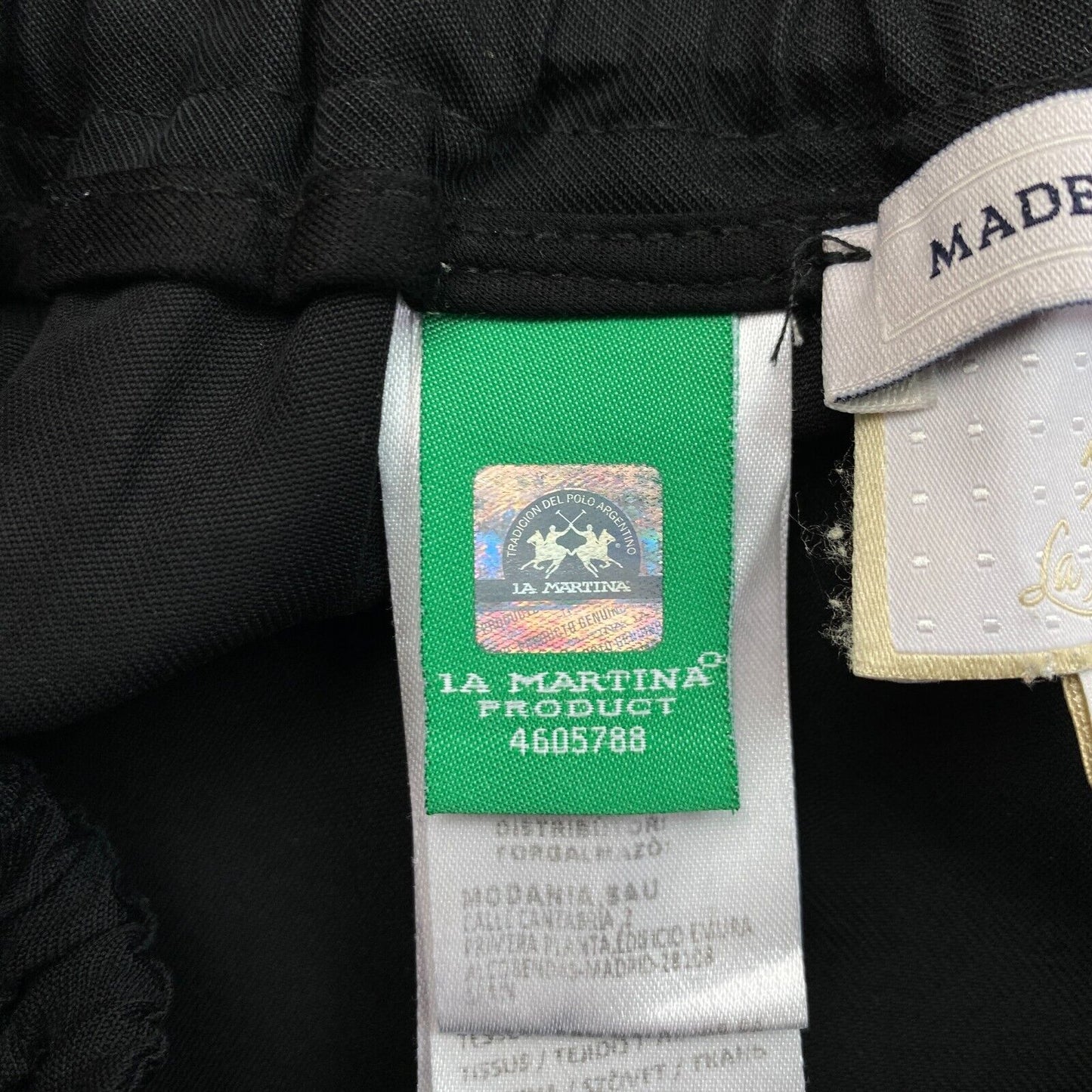 LA MARTINA Pantalon Stretch En Sergé Tencel Lourd Noir Taille 3 / M