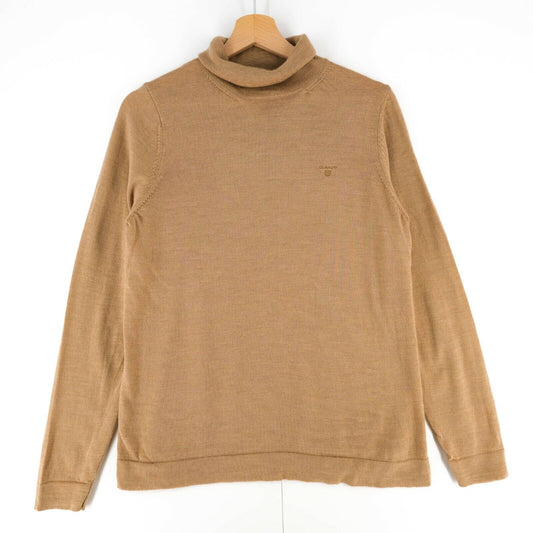 GANT Brown Turtle Neck Wool Blend Sweater Jumper Size M