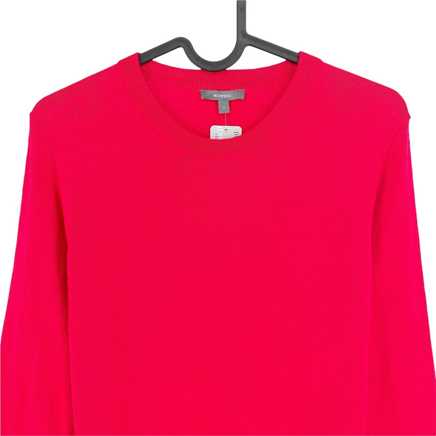 MONTEGO Pink Crew Neck Wool Blend Sweater Jumper Size S