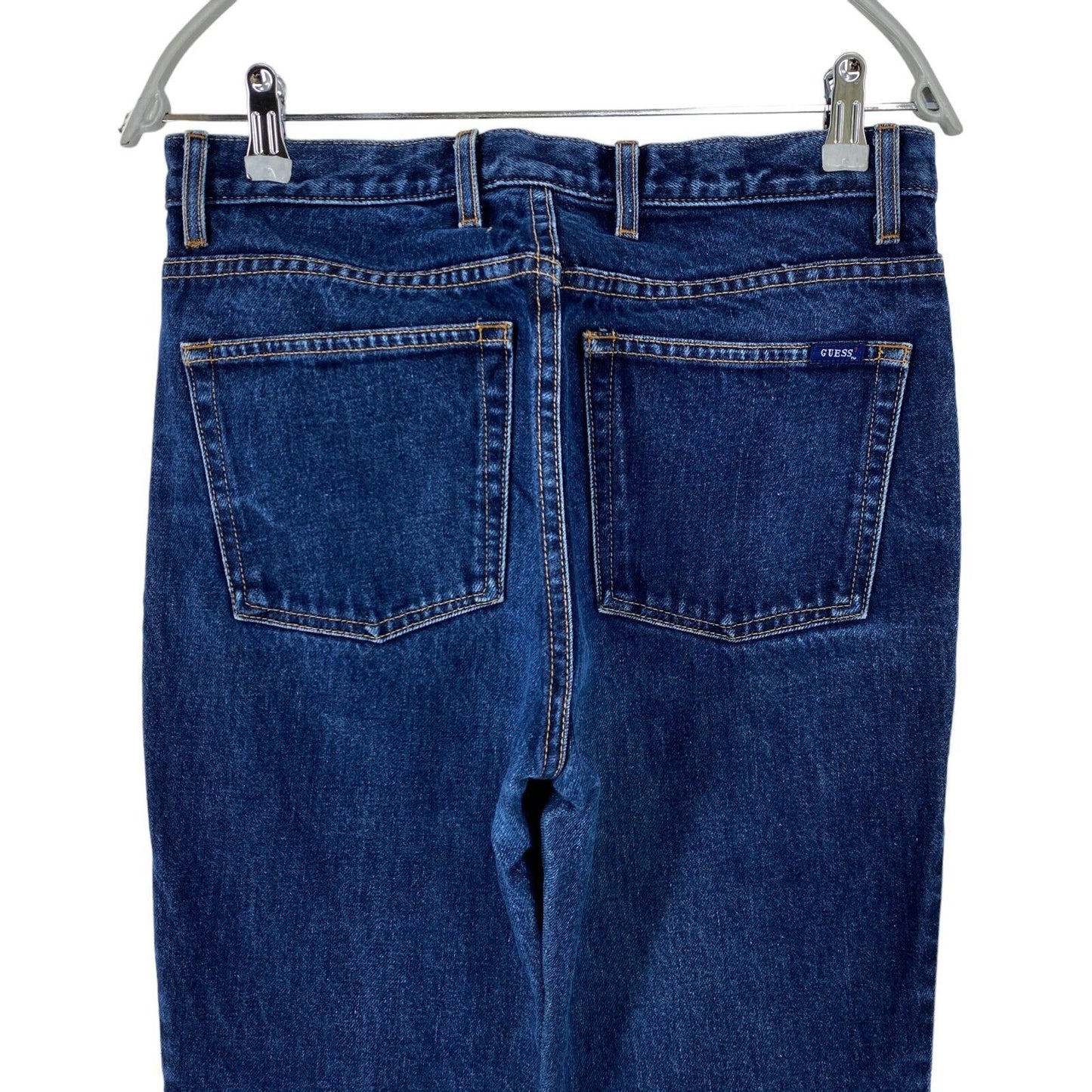 GUESS 060 Blaue Jeans mit niedriger Taille und normaler Bootcut-Passform für Damen, W30 L32, hergestellt in den USA