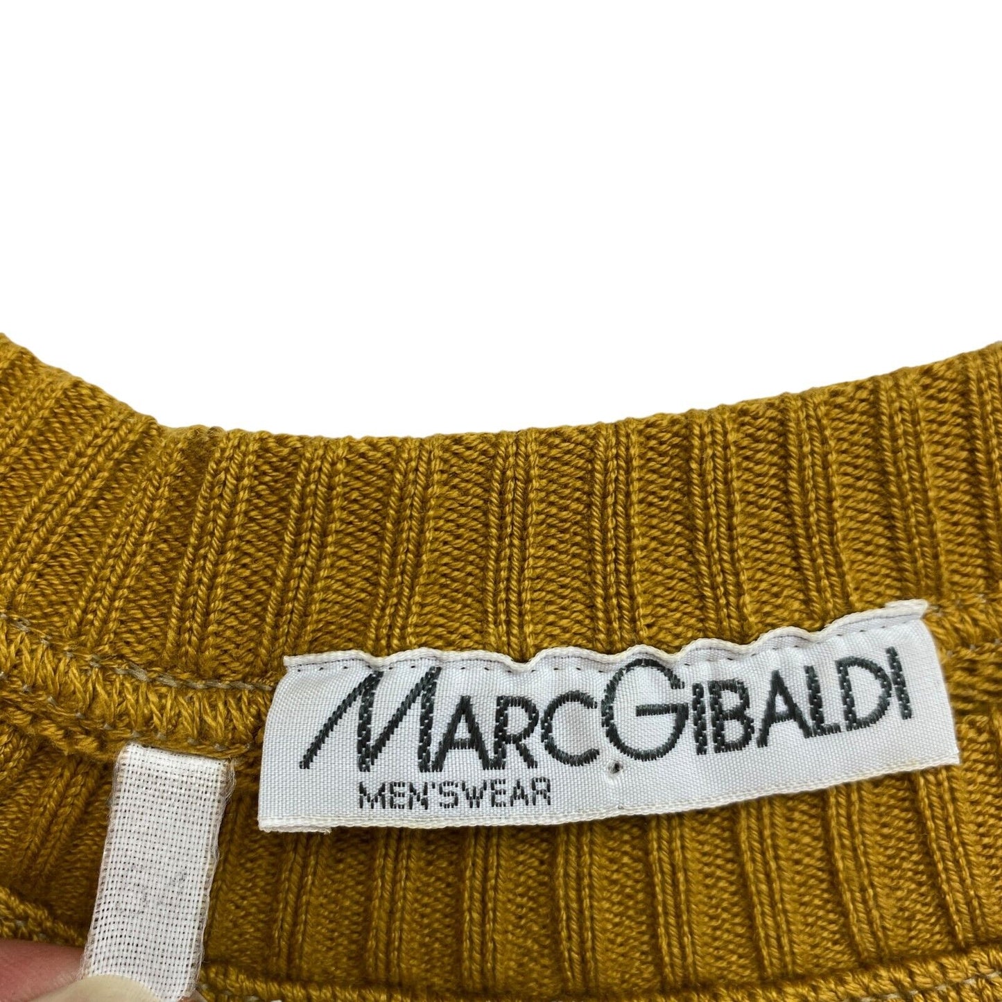 Cosby Vintage Retro 90s MARC GIBALDI Yellow Sweater Pullover Size EU 54 UK/US 44