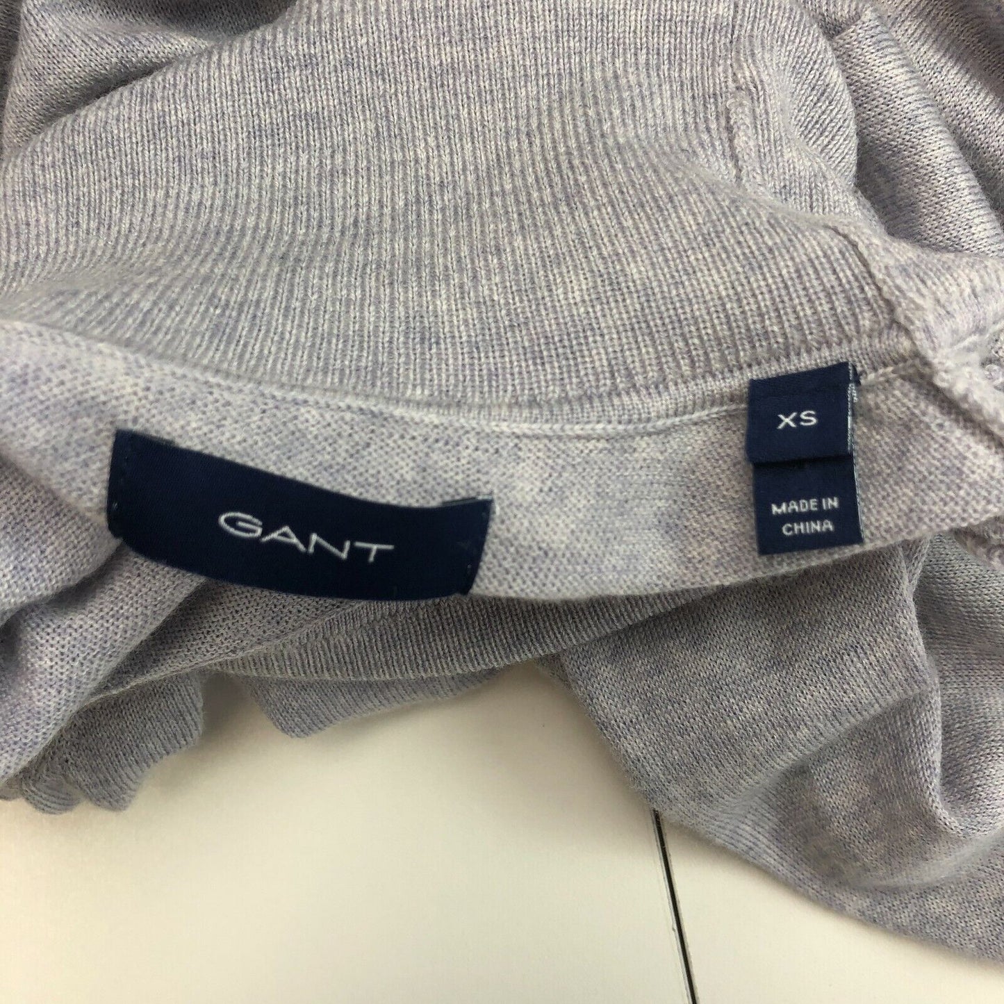 GANT Light Grey High Neck Sweater Jumper Size XS