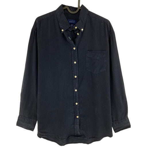 GANT Navy Blue Pure Prep Relaxed Lyocell Shirt Size EU 36 UK 8 US 6