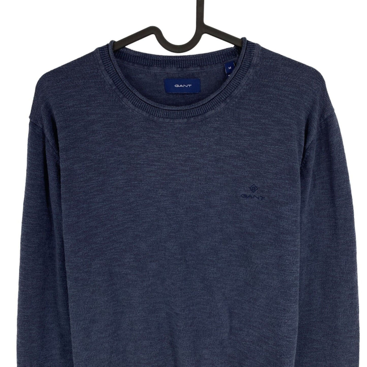 GANT Navy Blue Cotton Linen Crew Neck Sweater Pullover Size M