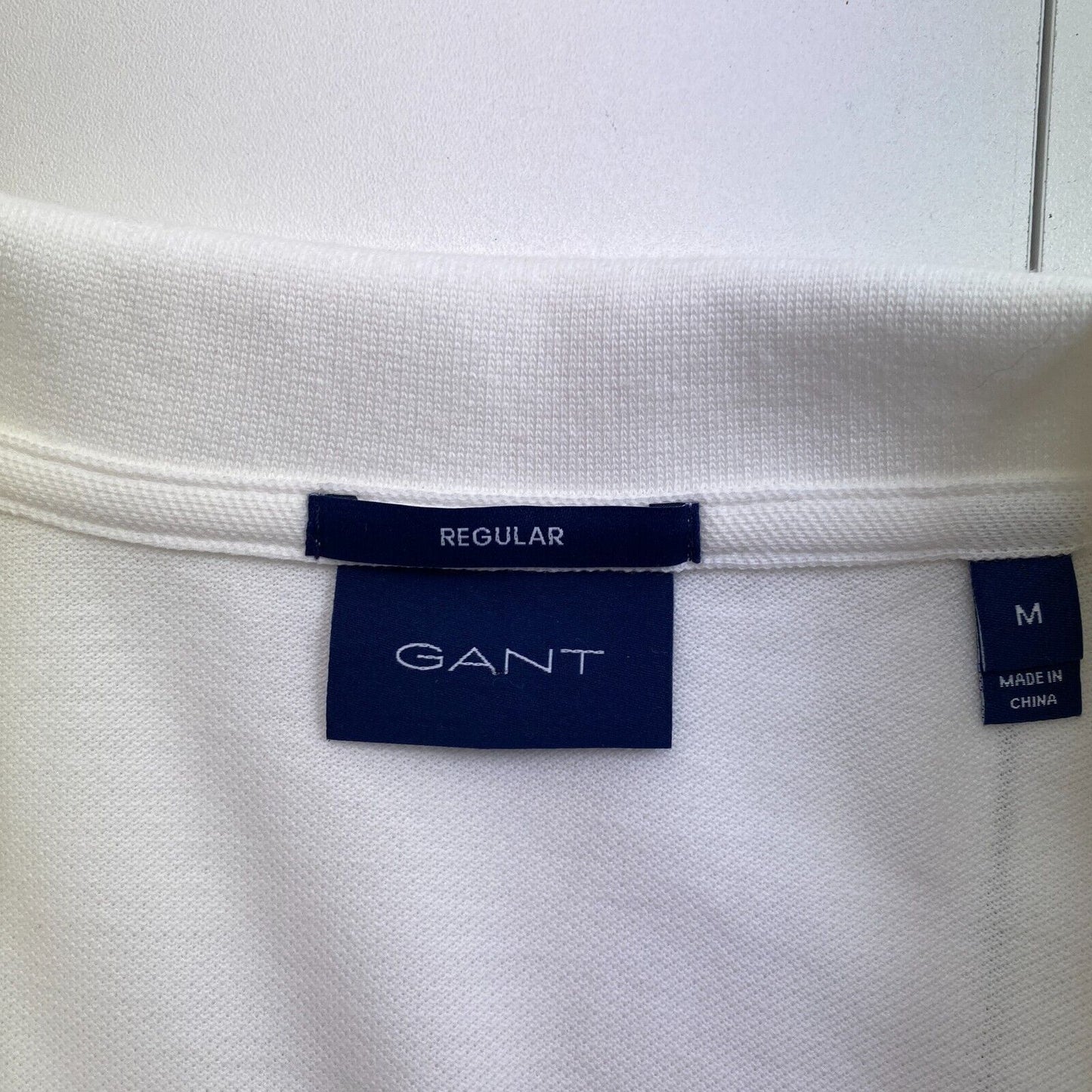 GANT Men White Original Regular Fit Pique Rugger Short Sleeves Polo Shirt Size M