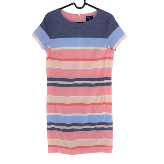 GANT Pink Stripe Short Sleeves Crew Neck Dress Size EU 34 UK 8 US 4