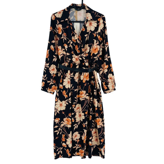 RINASCIMENTO Women Black Floral Long Sleeves Dress Size XS