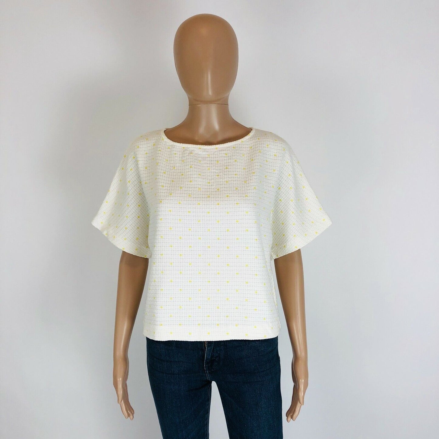 ZARA Blanc T-shirt à manches courtes Top Blouse Taille M