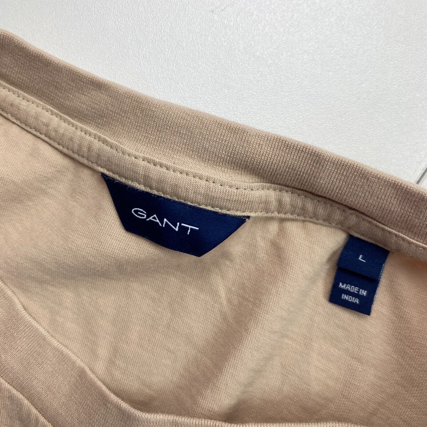 GANT Light Brown Archive Shield EMB SS Crew Neck T Shirt Size L