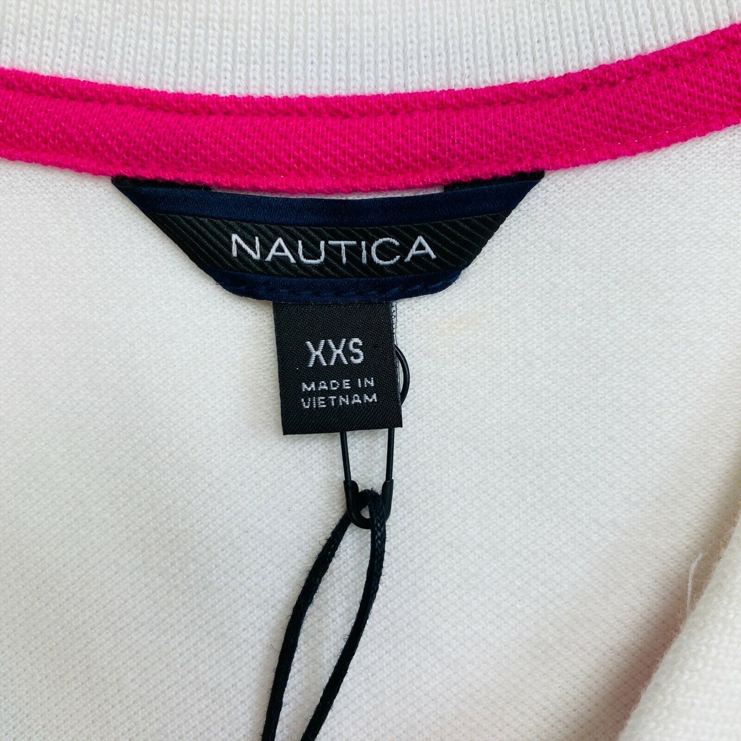 NAUTICA White Short Sleeves Polo Neck T Shirt Size 2XS