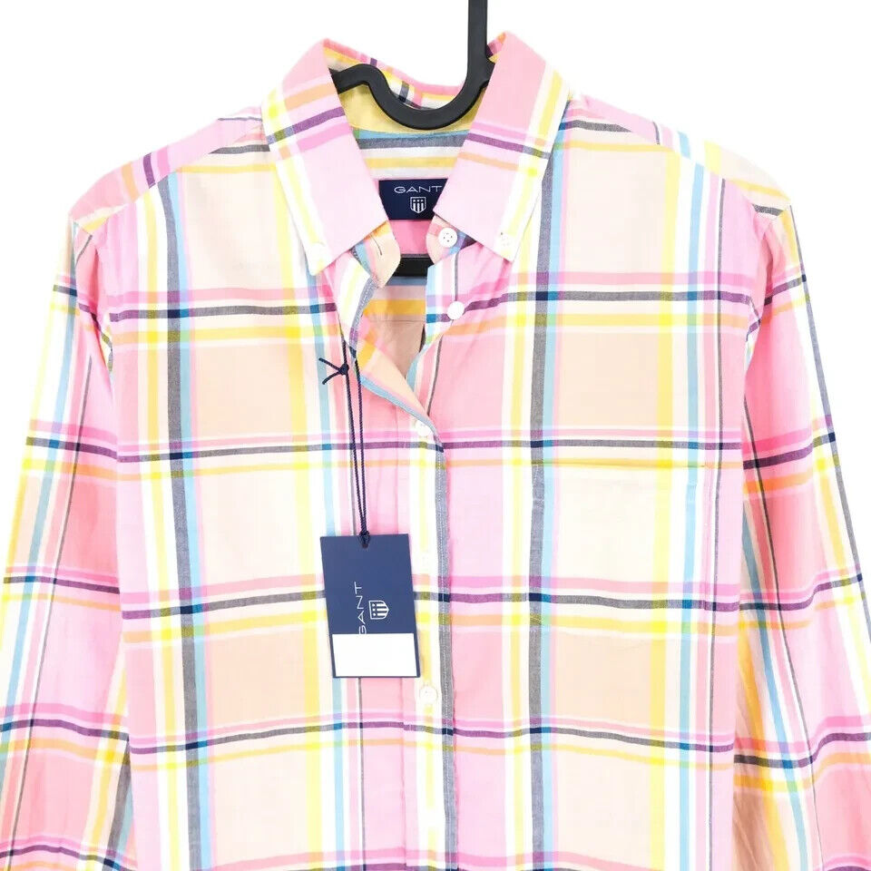 GANT Women Multicoloured Colourful Madras Check Print Shirt Size EU 34 UK 8 US 4