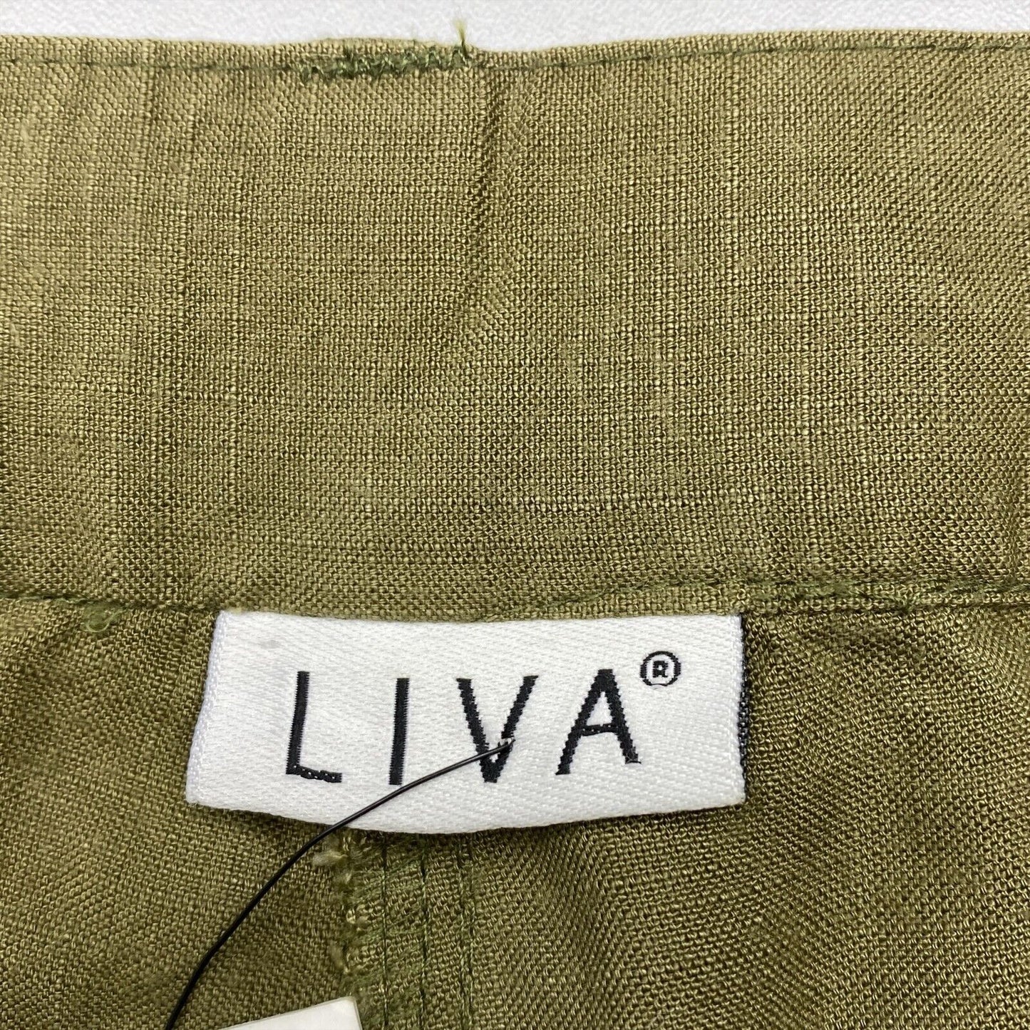 LIVA Dark Olive Green Cropped Trousers Pants Size 56 W46