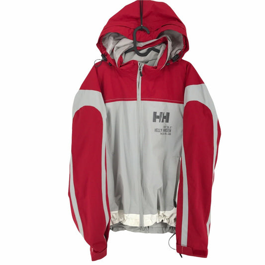 HELLY HANSEN Red/Grey Hooded Waterproof Jacket Coat Size M