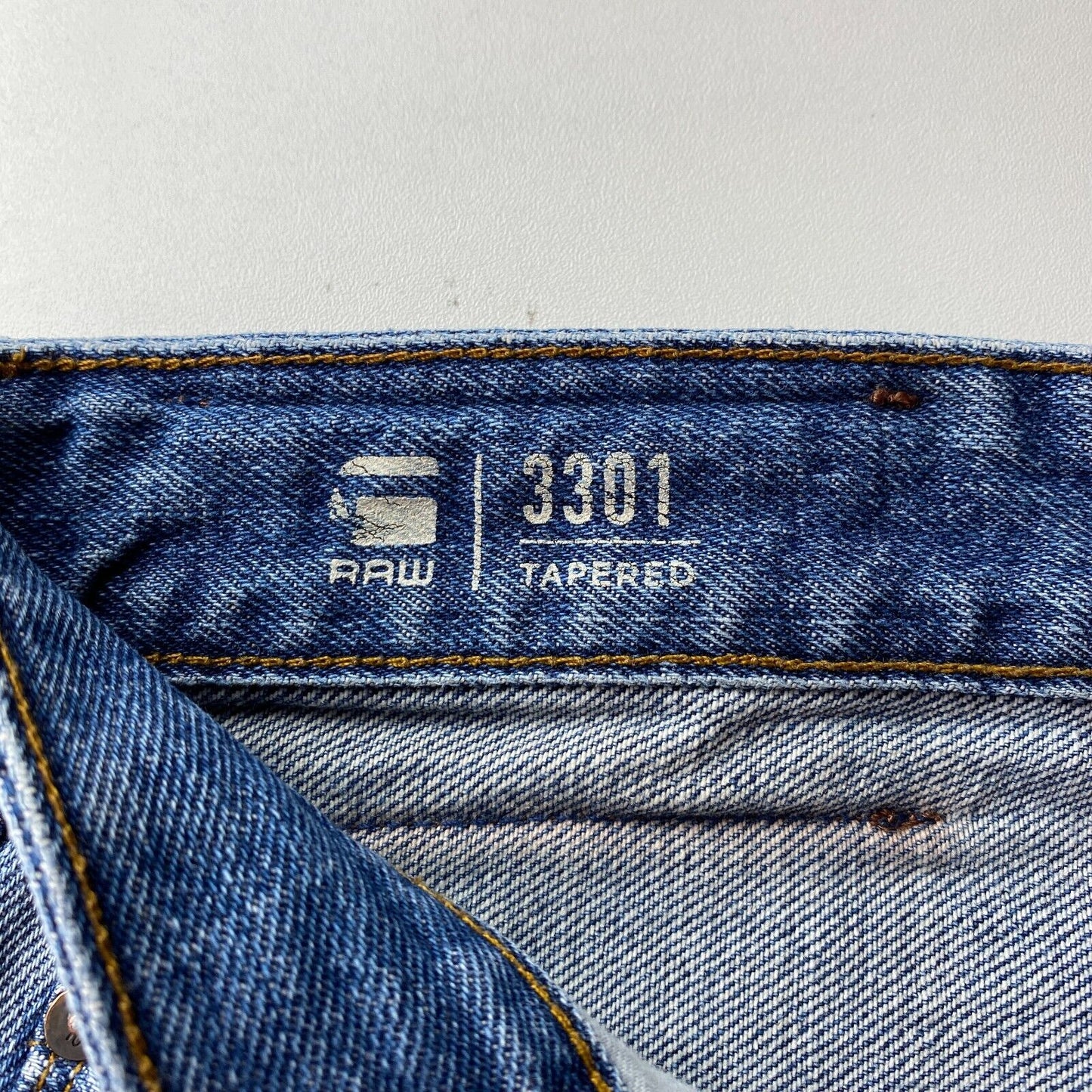 G-STAR RAW 3301 Blue Regular Tapered Fit Jeans W30 L30