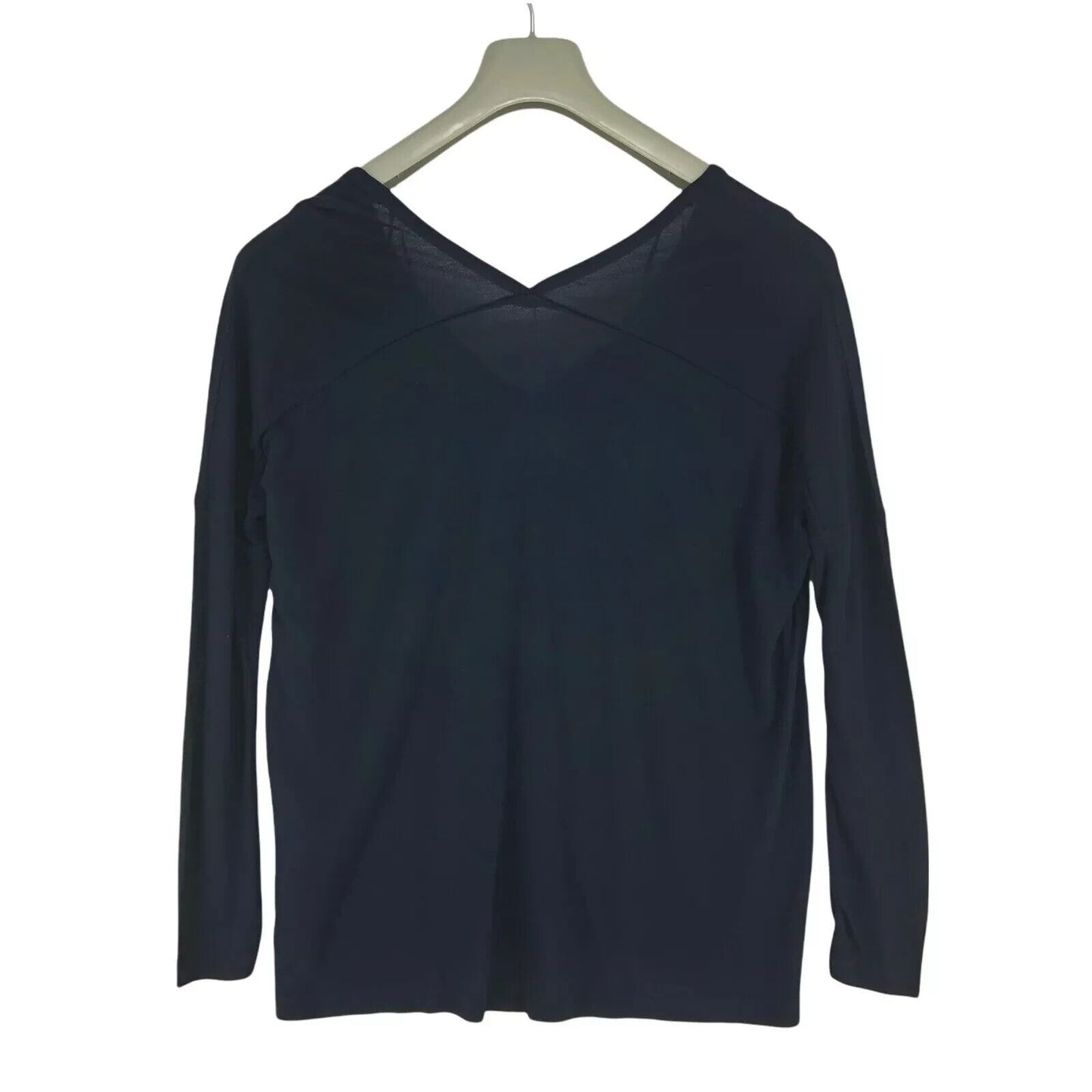 ZARA Women Navy Blue V Neck Oversized Loose Fit T Shirt Blouse Size M