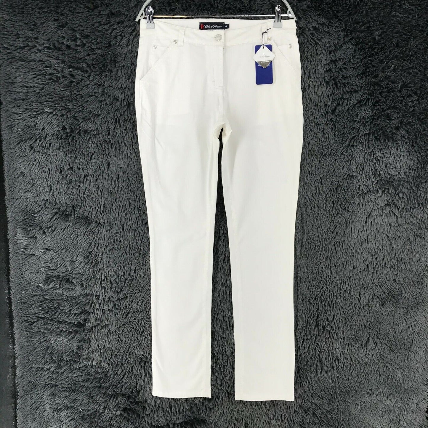 Conte Of Florence Women White Stretch Skinny Fit Jeans Size 44 / M / EU 38 / W31