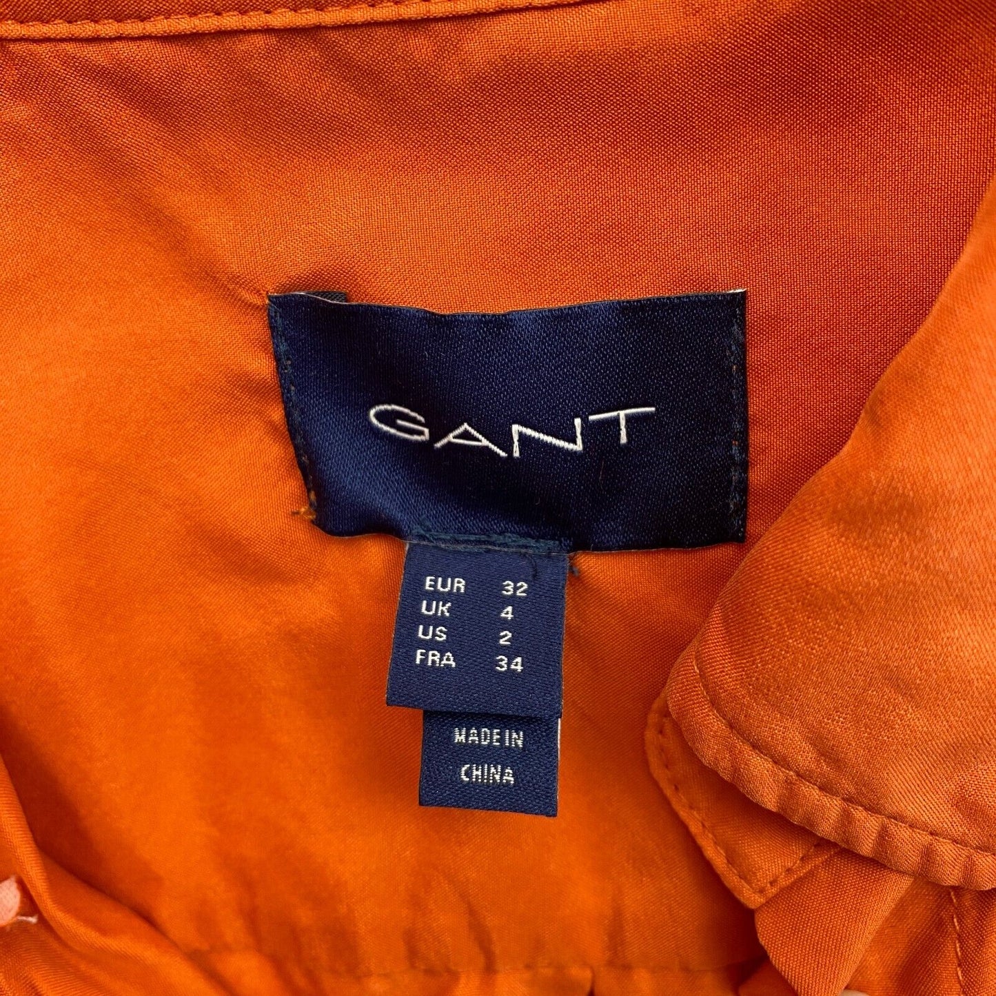 GANT Orange 100% Chemise en soie Taille EU 32 UK 4 US 2