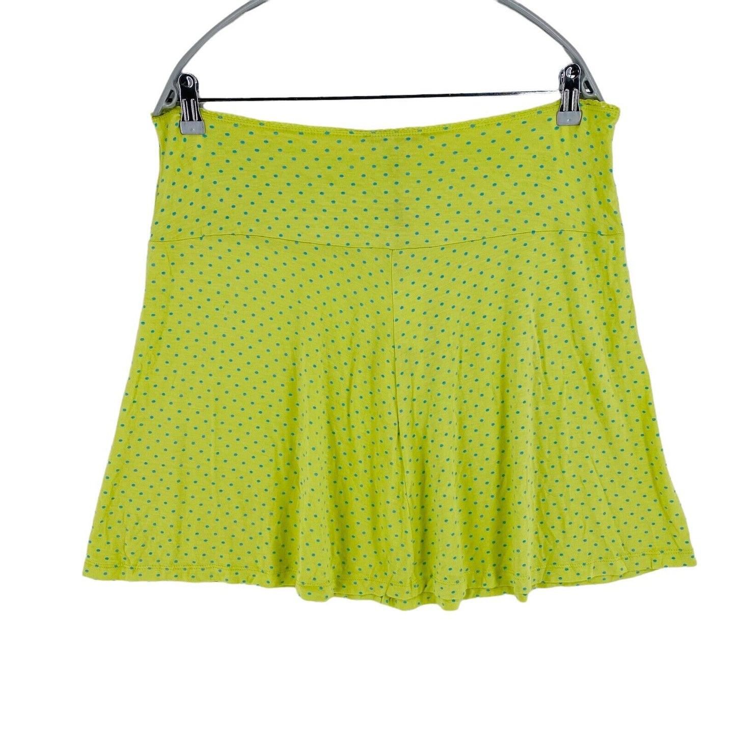 Vanilia Polka Dot Yellow Flare Jersey Skirt Size M