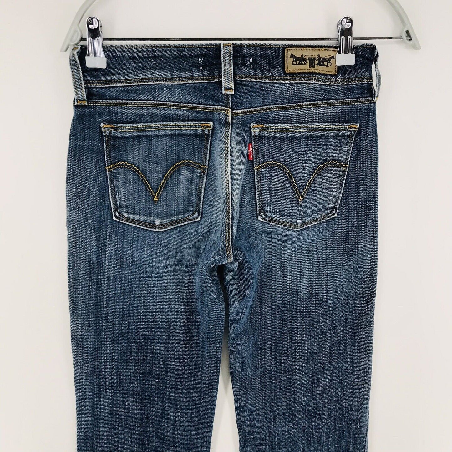 Vintage Levi's 570 Women Blue Stretch Regular Straight Fit Jeans W27 L30