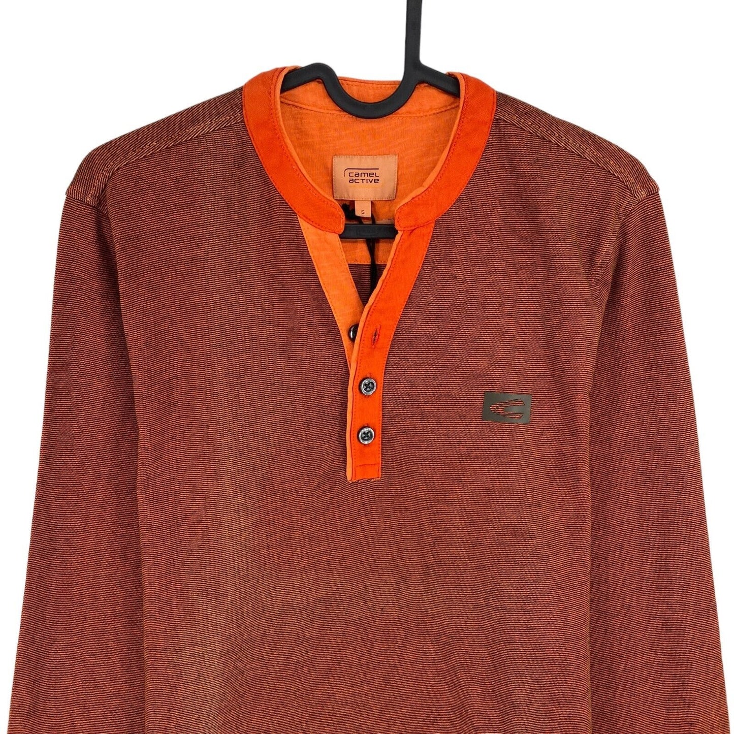 Camel Active Orange Henley Neck Pull Pull Taille S