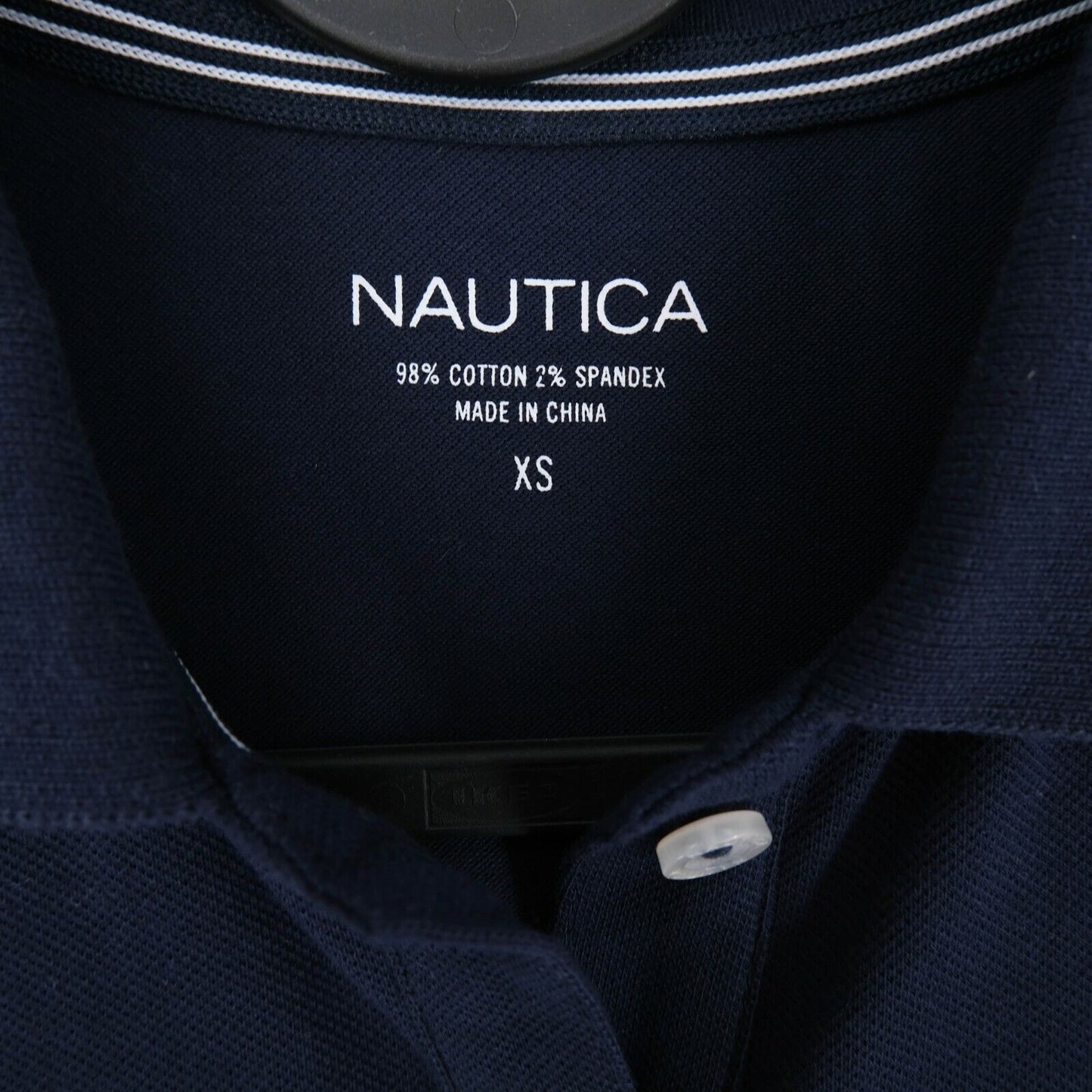 NAUTICA Navy Blue Polo Neck T Shirt Top Size XS