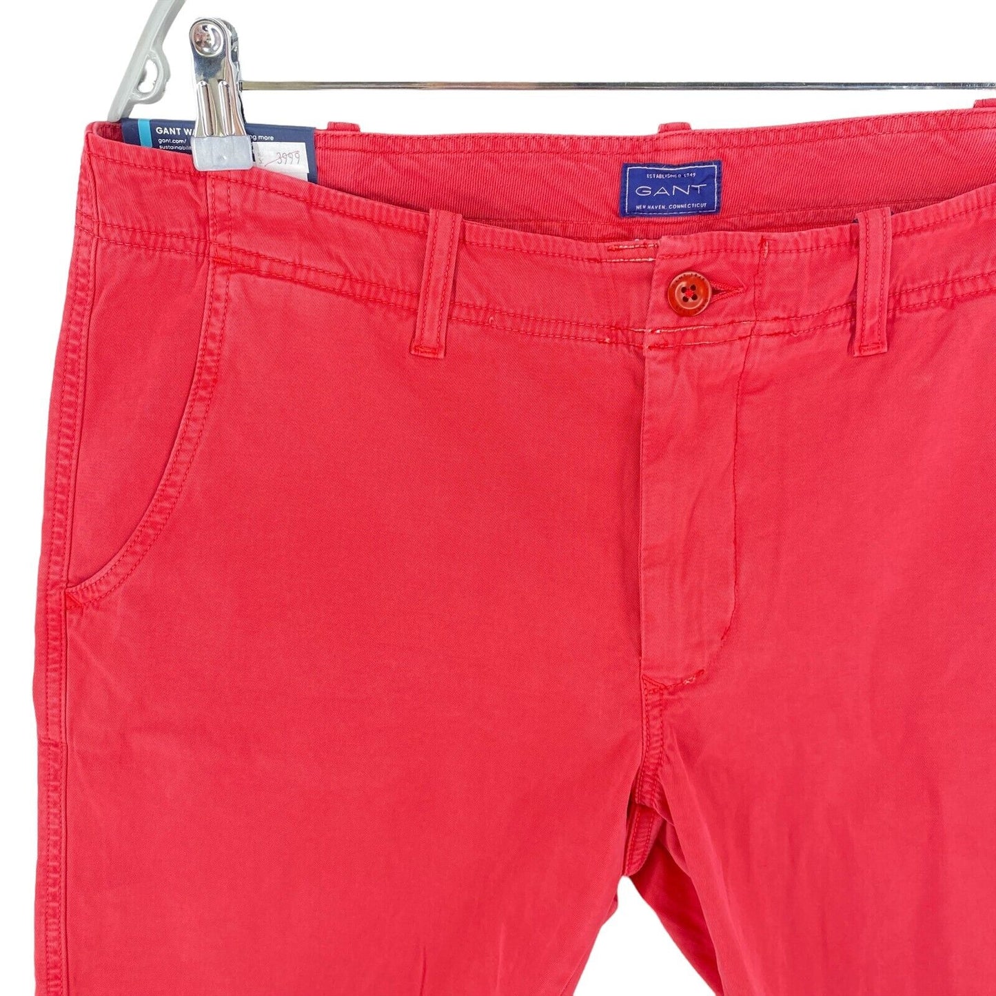 GANT Red Slim Broken In Chino Shorts W35