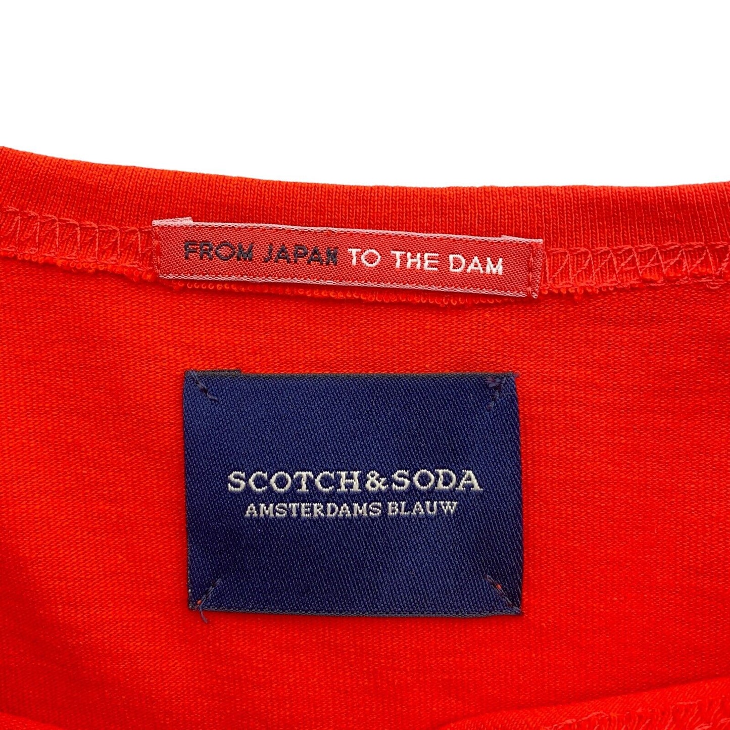 SCOTCH &amp; SODA Rot gestreifter Pullover mit Rundhalsausschnitt und Tasche, Größe M