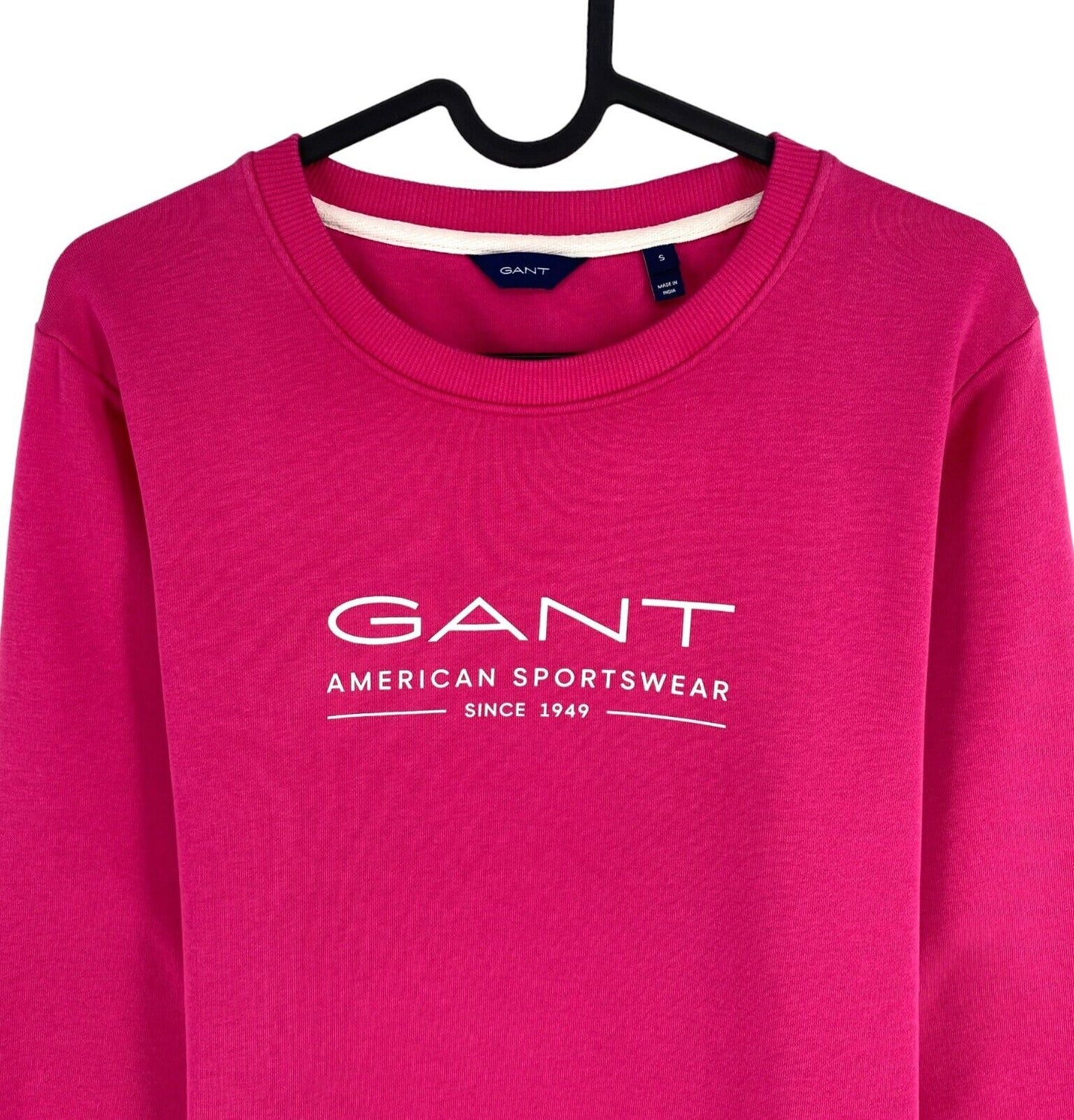 GANT Women Pink Logo Crew Neck Jumper Sweater Size S