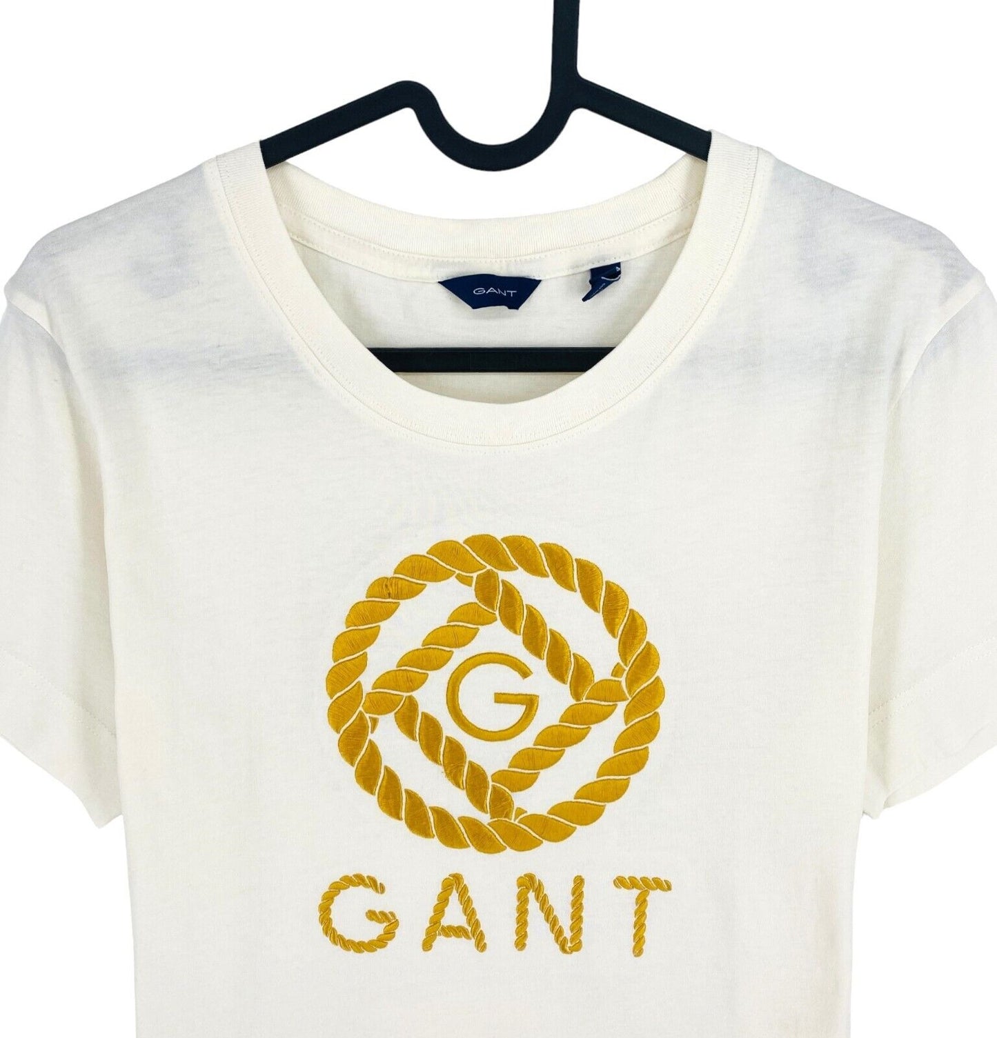 GANT Women Beige Rope Icon Crew Neck Short Sleeves T Shirt Size S