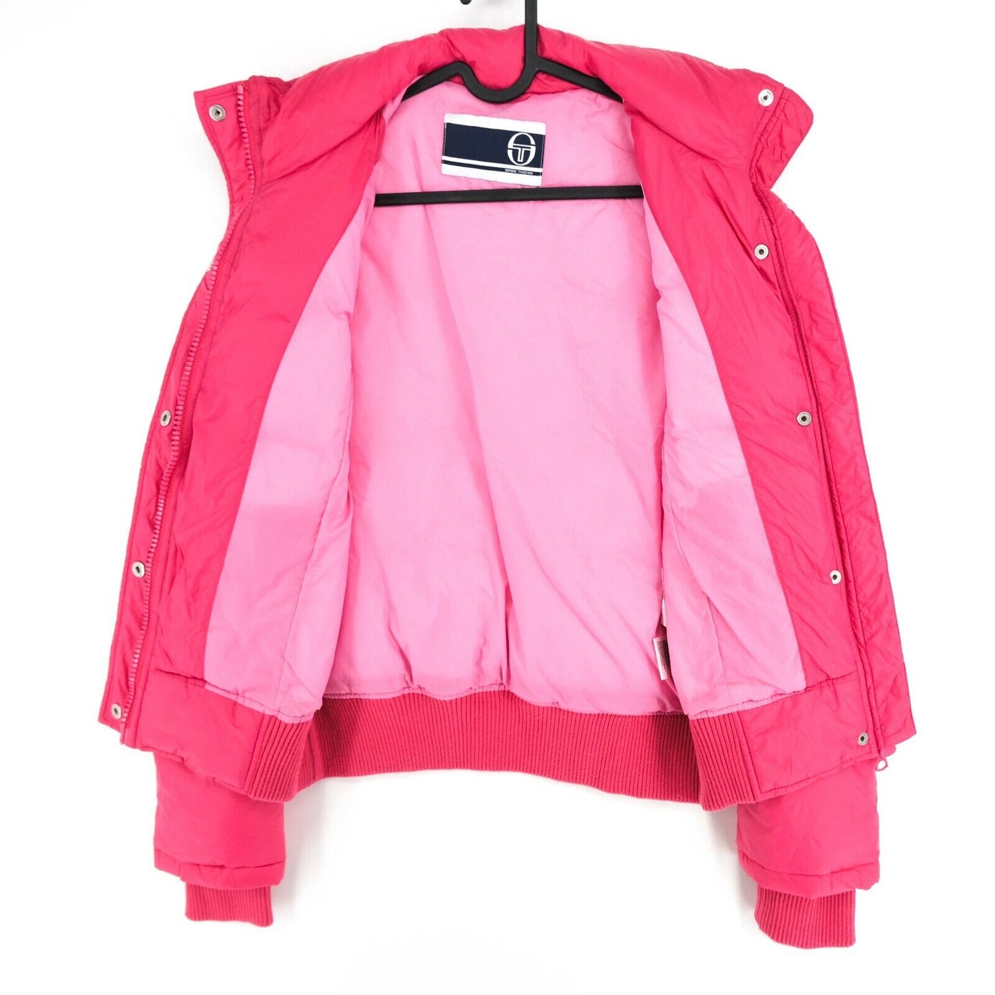 Sergio Tacchini Pink Padded Down Puffer Bomber Jacket Coat Size EU 36 UK 10 US 6