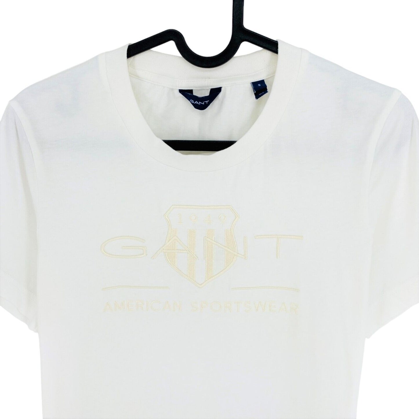 GANT White Tonal Archive Shield Crew Neck T Shirt Size S