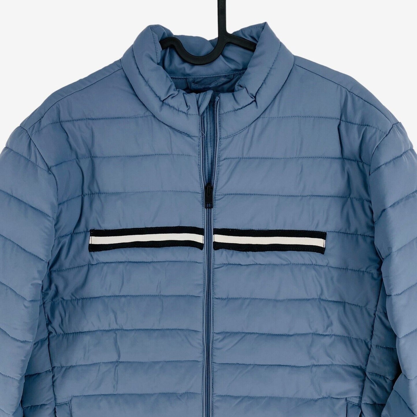 JACK&amp;JONES Herren Steppmantel, recycelter Pufferkragen, blau, Größe M