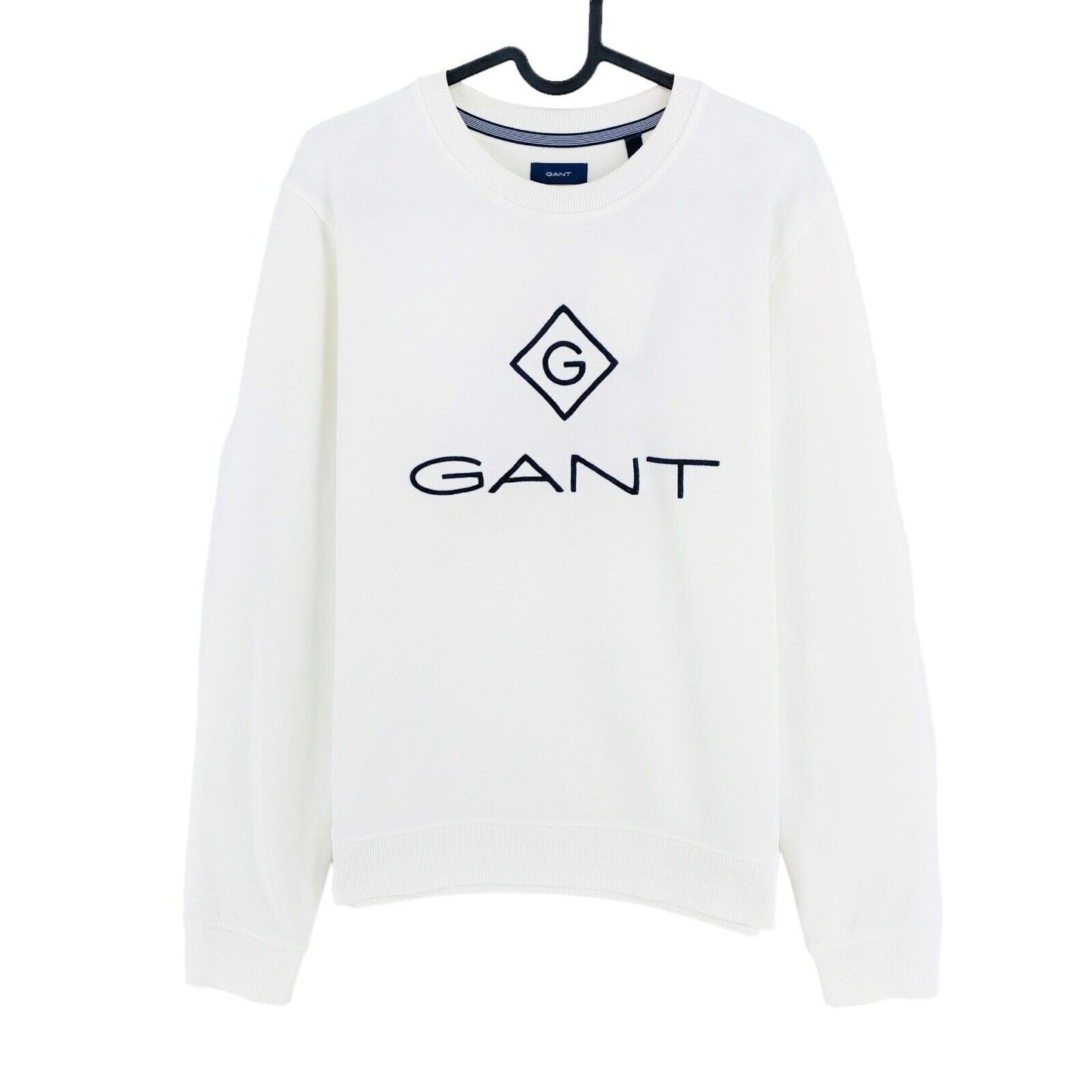 GANT White Lock Up Crew Neck Sweater Jumper Size M