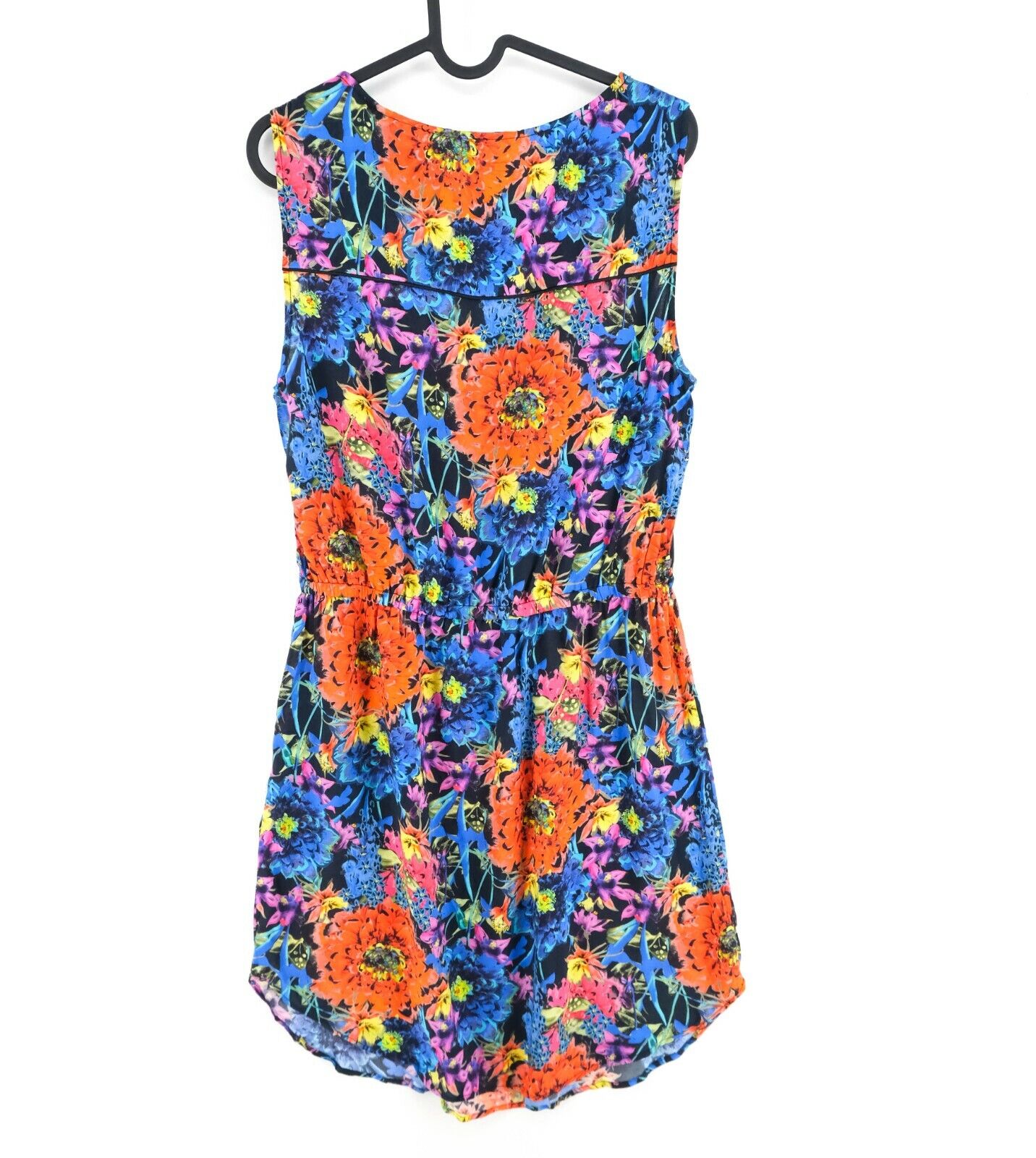 NAF NAF Blue Floral Print V Neck Tunic Dress Size 42