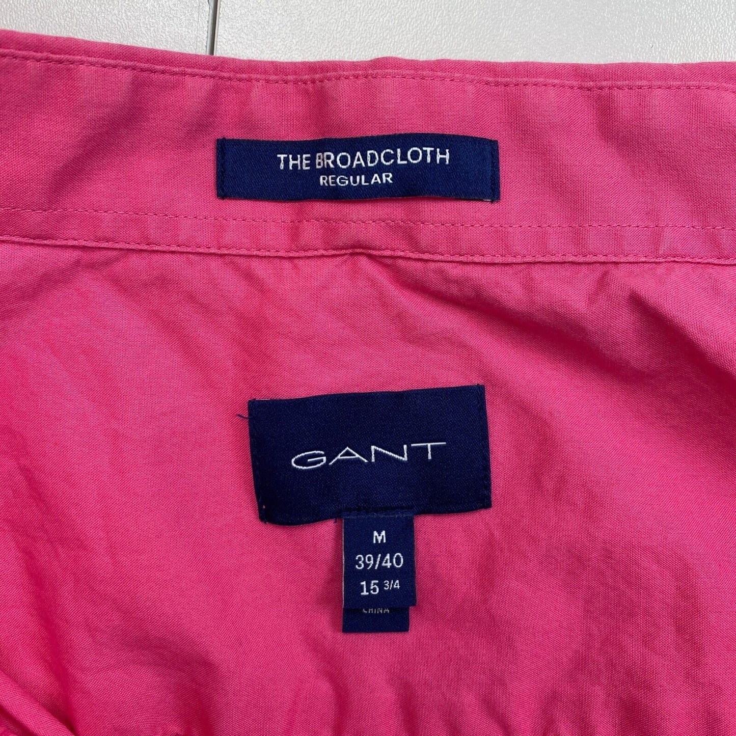 GANT Pink The Broadcloth Regular Fit Shirt Size M 39/40 15.75