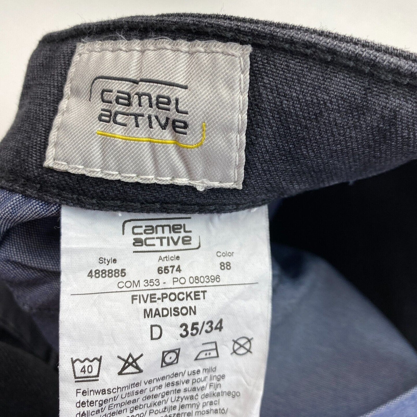 Camel Active MADISON Black Five Pockets Slim Fit Jeans Size W35 L34