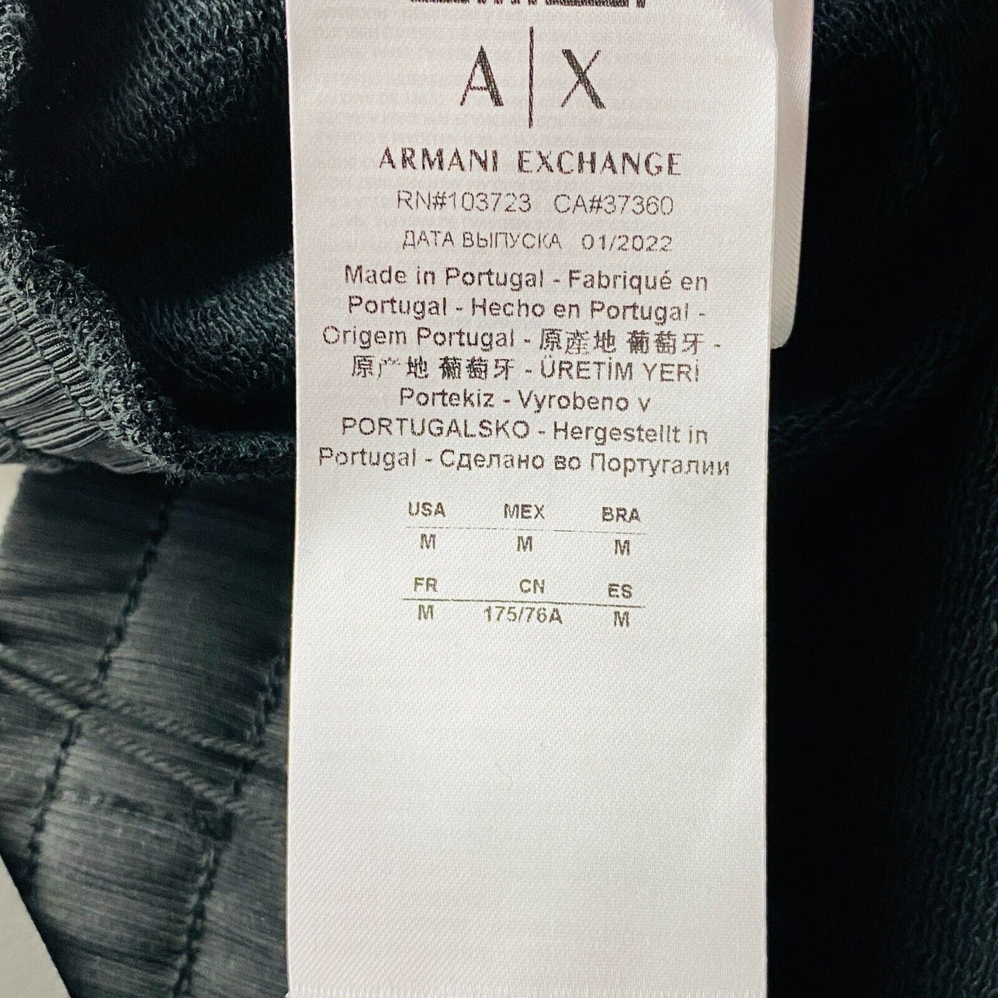 ARMANI EXCHANGE Women Black Regular Fit Cuffed Sweatpants Trousers Size M